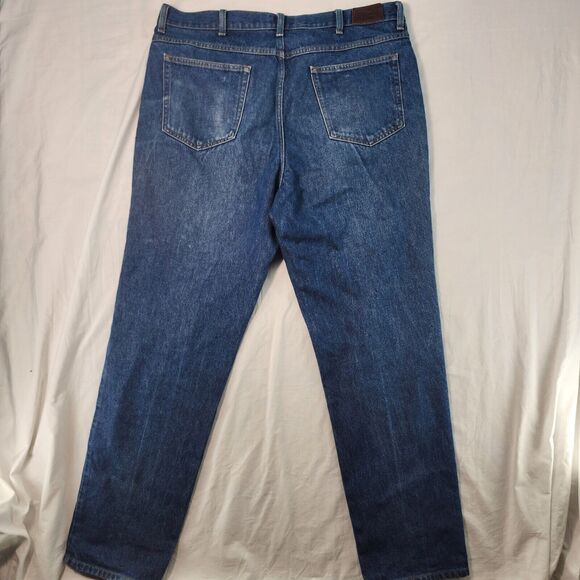 LL Bean Straight Leg Blue Jeans Mens 40x34 Blue 100% Cotton Classic Fit - Picture 6 of 12